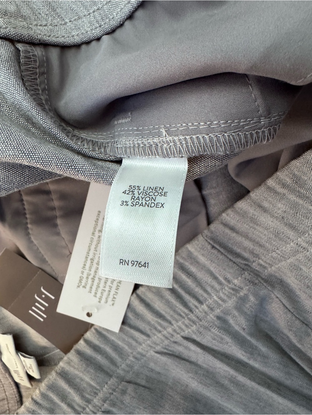 J. Jill Grey Smoke Pull On Linen Stretch Cropped Pants Size XLP New With Tags - Picture 7 of 11